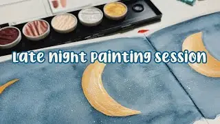 ✨ Late night painting session |&nbsp;Paint with me the moon 🌙 |&nbsp;#watercolor