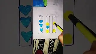 adjust 🟡 circle and 💙 heart in bottle #art #viral #shorts  #trending #subscribe #youtubeshort