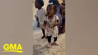 1-year-old loves to do 'the robot'