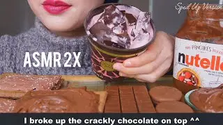 ASMR 2x Chocolate Party | Ice Cream, Nutella, Oreo Cookies, Chocolate Fudge Pop Tarts | MUKBANG