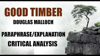 Good Timber By Douglas Malloch Paraphrase, Explanation and Critical Analysis English Book Class 11