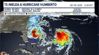 Clouds streaming north from Imelda will be moving out with the storm: Betsy Kling explains