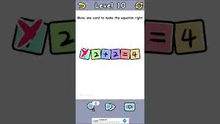 Brain Crack Level 10 Move one card to make the equation right