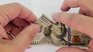 Origami $100 Dollar Bill Jumping Frog - money origami (paper folding ASMR (no talking))