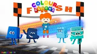 Colourblocks Shades of BLUE RACING| Milkolo Kids TV version #colourblocks #colors