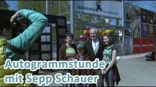 &Uuml;berraschungsgast Sepp Schauer in der Bavaria Filmstadt