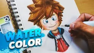 Trying out Watercolors for the First time | Cloud Strife & Sora Speedpaint