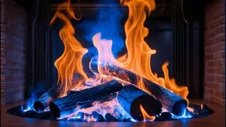 Blue-Orange Fire ASMR Fireplace &bull; Relaxing Fire Sounds for Natural Sleep Ambience, No Talking