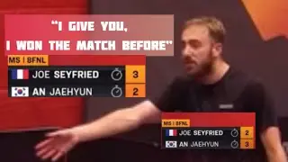 Most Weird WTT Situation. Table Tennis Double Trouble. Joe Seyfried - An Jaehyun.