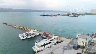 Souda port, Crete Island, Greece 2018.09 aerial video