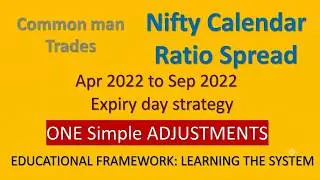 Calendar Ratio spread | Nifty | No adjustment | Apr 2022 to Sep 2022 | Expiry day strategy