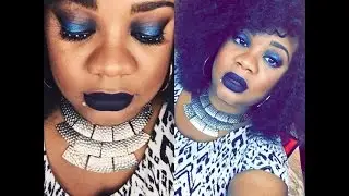 Colourpop ultra matte liquid lip color in the shade Guess | Midnight Blues Makeup Tutorial!