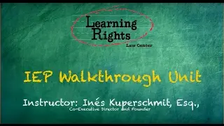 Learning Rights The Law An IEP Walkthrough