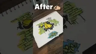 |Before and after graffiti |