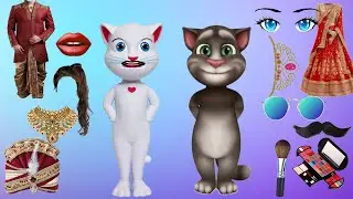 Two talking tom billu & billa dulha dulhan bridal makeup 💄👄👰💅 funny comedy video part-20 (MH Billu)