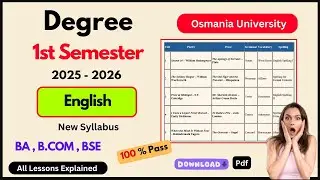 degree 1st sem english lessons explanation |OU English #importantquestions #pdf #notes @FinalFocusYt