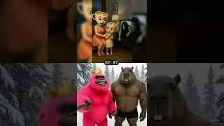 Pink Yeti and Capybara - Missing Mix Horror brainrot 👻 #shorts