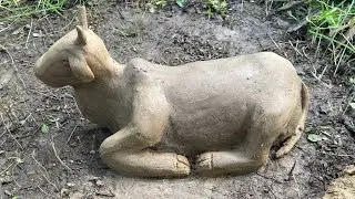 Handmade Clay Cow Sculpture | Creative Clay Art . How To Make A Cow By Clay In Natural And So Lovely
