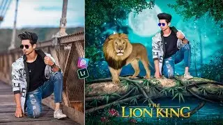 Lion King New Concept Manipulation || Wild Life Photo Editing || PicsArt+Lightroom Editing Tutorial