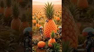 Robot are Harvest Giant Pineapple in the Field 🍍#shortsfeed #edit #blender #farmrobot #roboticfarm