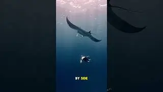 Man Casually Swims with a Giant Stingray #StingraySwim #UnderwaterLife #oceanmagic