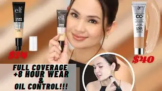 IT cosmetics cc cream Dupe| NEW ELF CAMO CC CREAM: REVIEW + 6 HOUR WEAR TEST on OILY SKIN!