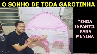 COMO MONTAR Barraca, Tenda, Cabana, Casa Infantil - Dobr&aacute;vel Rosa Com Branco