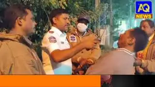 Drunk Babu who harassed the police during a drunk and drive test in Ramagundam