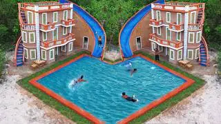 [Full Video]Build Creative Water Slide Park To Underground Swimming Pool & Beautiful Villa House