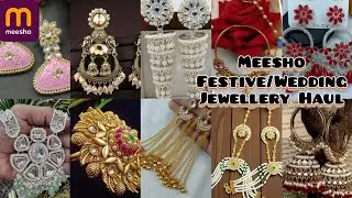 Meesho Festive/Wedding Jewellery Haul|Kundan & Pearls Earrings/Hathphool/Nathni/Necklace Set @Meesho