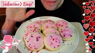 Valentine's Sugar Cookies [ MUKBANG ASMR NO-TALKING ]