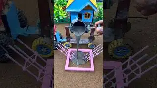 Tiny DIY Cement Mixer Machine For Mini House Project #shorts #youtubeshorts