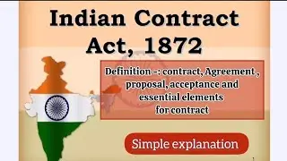 The Indian contract act 1872 definition - contract, agreement, proposal, acceptance and elements 