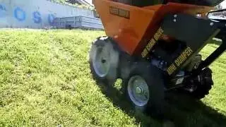 GARDEN DUMPER Minidumper mit 350 L Rindenmulch H&uuml;gel hoch