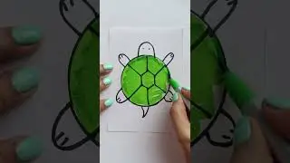 Color a Cute Turtle Shell 🐢🎨 Fun Coloring Tutorial #coloring #art #turtle #viral #shorts