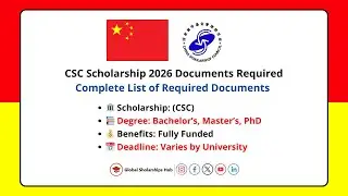 CSC Scholarship 2025 Documents | Complete List of Documents for Chinese Government Scholarship