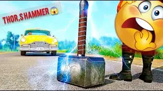 Cars vs Thor's Hammer😰  #9 ||  BeamNG.Drive.Mughal || Beamng game