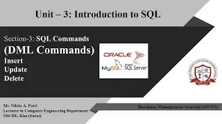 DML Commands of SQL (Insert, Update, Delete Commands) | Unit-3 | Lecture-4