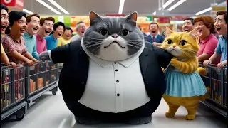 Cute cat goes on a diet and his true love | Cute cat story #cat #aicat #cutecatstory