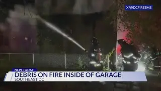 Debris on Fire Inside DC Garage