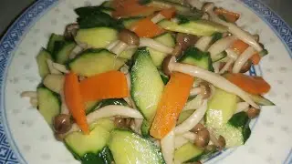 mushroom and cucumber stir fry