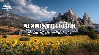 Relaxing Folk Guitar Amid Andalusian Olive Hills at Sunset