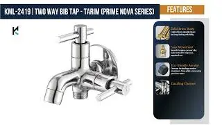KAMAL Two Way Bib Cock - Tarim Prime Nova Series Aerator & Std 1/2'' BSP Outlet