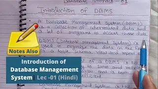 Introduction of DBMS | Database Management System | Lec -01 Hindi