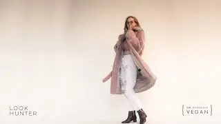 Blush pink fluffy coat with belt