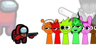 Mini Crewmate Kills Sprunki Characters - Among Us & Sprunki Animation (flipbook)