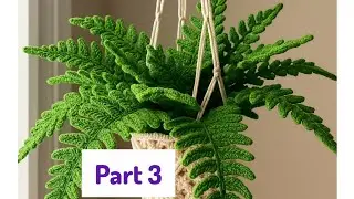 گل سرخس بافتنی🪴 آسان و سریع Crochet Fern 🌿 Easy & Quic(قسمت سوم وآخر)