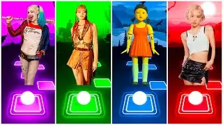 Harley Quinn vs Lisa Money vs Squid Game vs Rose Bruno Mars - Apt | Tiles Hop Edm Rush!