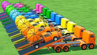Transport With Colors - Balls Load With PICKUP & Ramp Trucks In Fs22 | Farming Simulator 22
