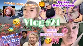 Come w/ me to Spirit Halloween, Pick a Pet Fish + Mini Birthday Vlog #21